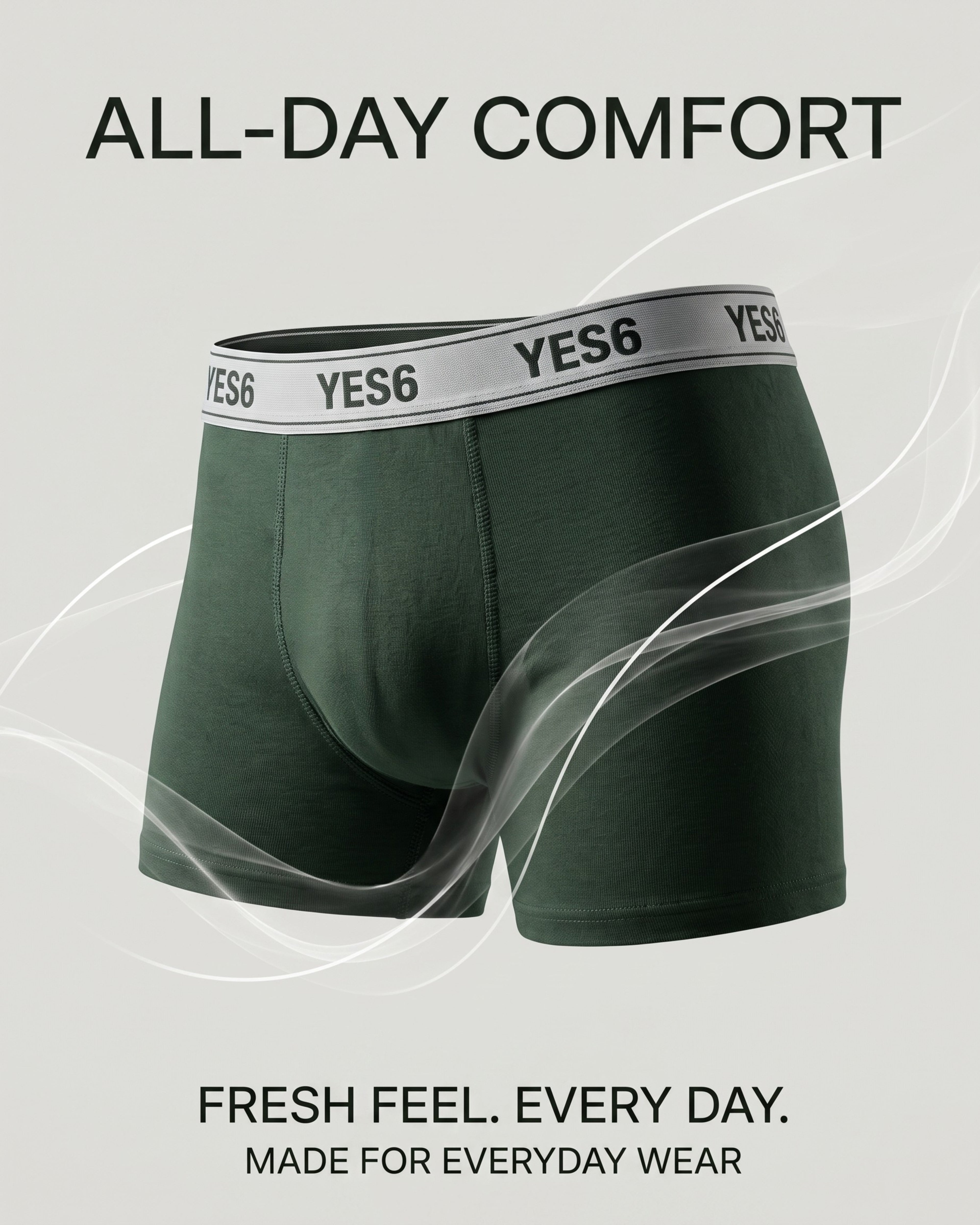 YES6 Premium Trunks – 3-Pack (Green, Grey, Brown)